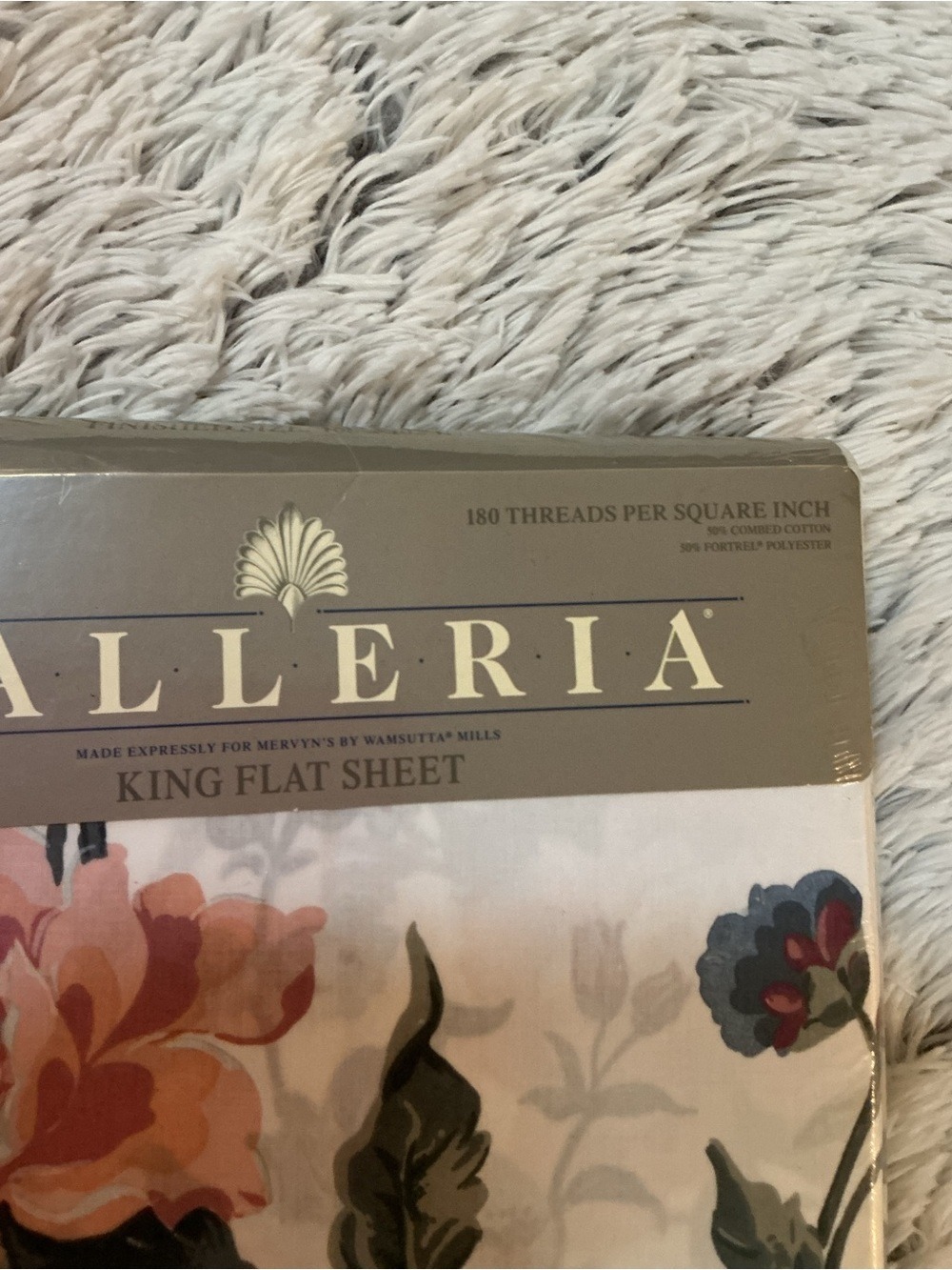 Galleria King Flat Sheet & 2 Standard Pillowcases Floral Bedding Set New - Picture 9 of 12